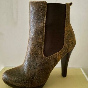 MICHAEL Michael Kors Jessica Distressed Suede Bootie, Mocha